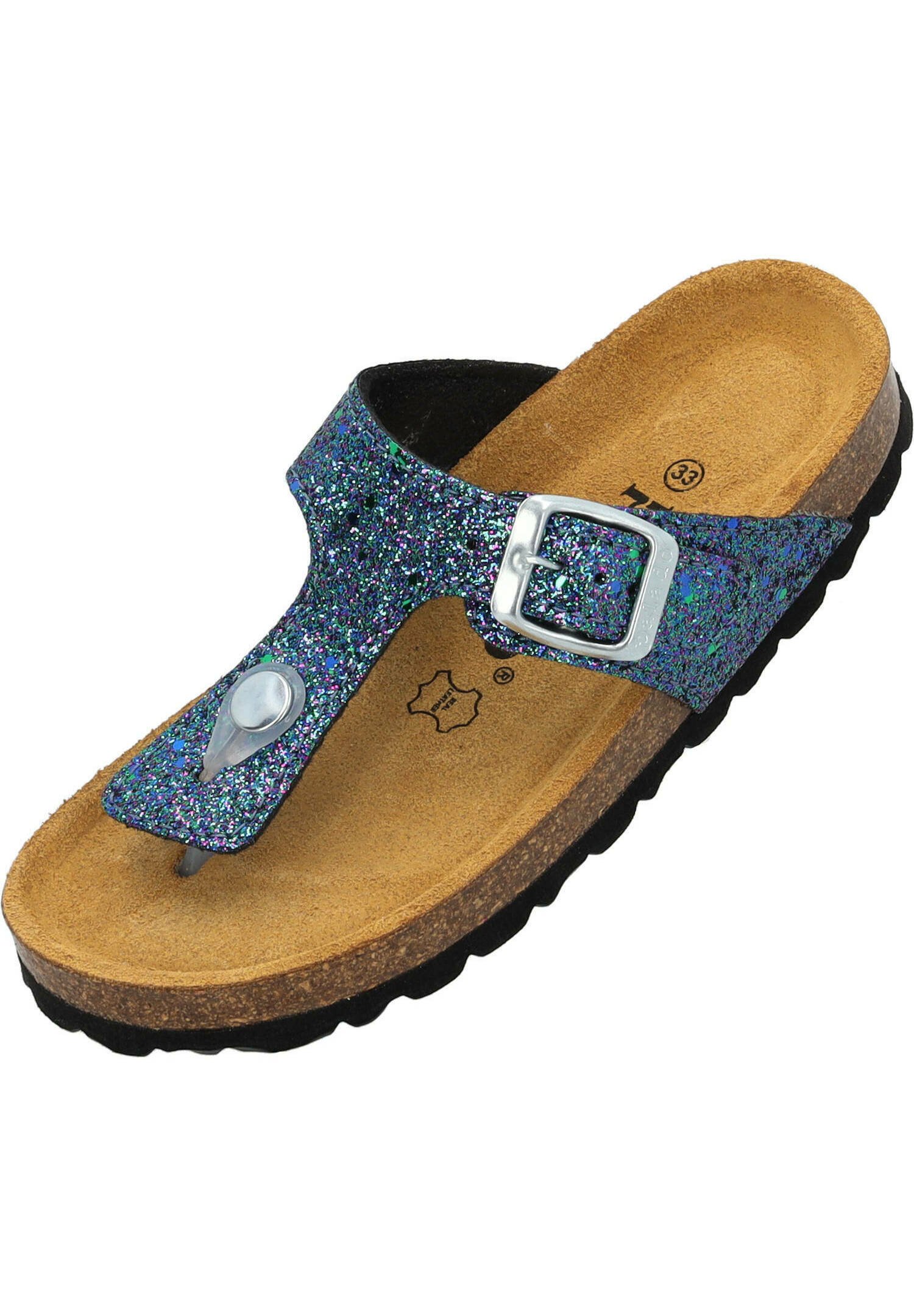 Zehentrenner blau glitzer Clearance